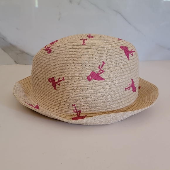 APPAMAN Straw hat with Flamingo screen printed throughout 6 mo/12 mo/18 months - Picture 5 of 9